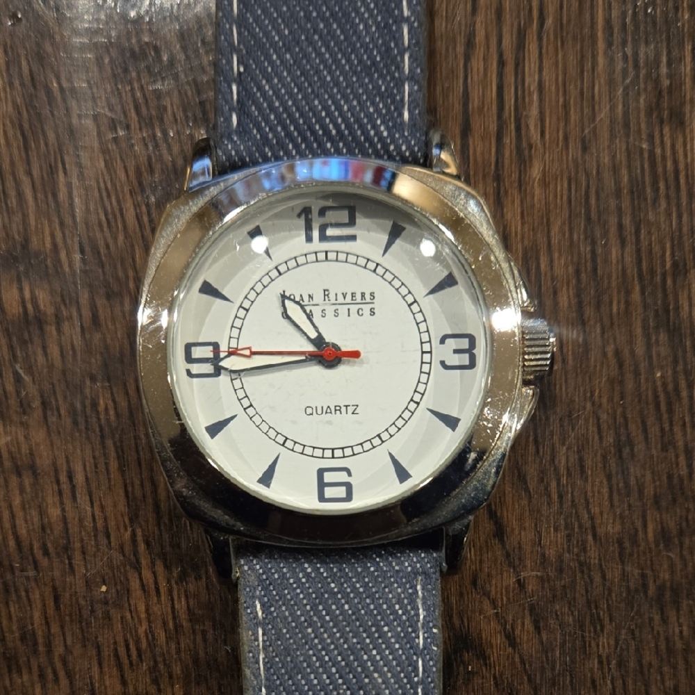 Joan Rivers Silver and Black Men's Watch